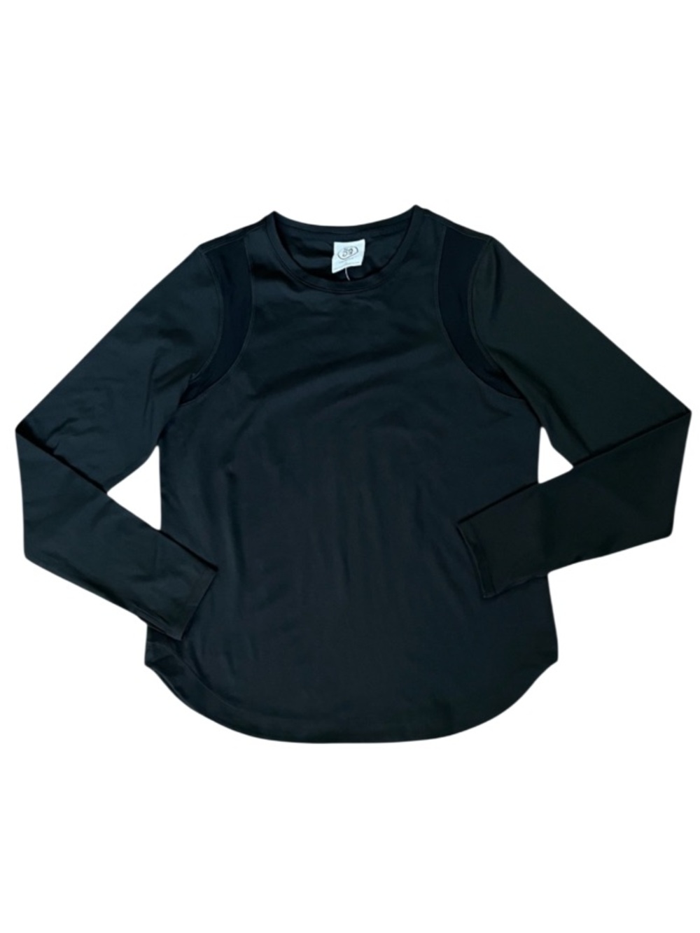 SAGE Collective Long Sleeve Tee with Mesh Inserts Black Size Large